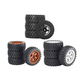 Maxbell 4Pcs RC Car Rubber Tires Good Grip 69mm Diameter Upgrade for 1:18 Car Trucks Black