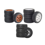 Maxbell 4Pcs RC Car Rubber Tires Good Grip 69mm Diameter Upgrade for 1:18 Car Trucks Black