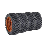 Maxbell 4Pcs RC Car Rubber Tires Good Grip 69mm Diameter Upgrade for 1:18 Car Trucks Brown