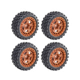 Maxbell 4Pcs RC Car Rubber Tires Good Grip 69mm Diameter Upgrade for 1:18 Car Trucks Brown