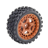 Maxbell 4Pcs RC Car Rubber Tires Good Grip 69mm Diameter Upgrade for 1:18 Car Trucks Brown