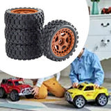Maxbell 4Pcs RC Car Rubber Tires Good Grip 69mm Diameter Upgrade for 1:18 Car Trucks Brown