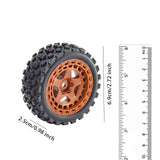 Maxbell 4Pcs RC Car Rubber Tires Good Grip 69mm Diameter Upgrade for 1:18 Car Trucks Brown