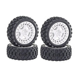 Maxbell 4Pcs RC Car Rubber Tires Good Grip 69mm Diameter Upgrade for 1:18 Car Trucks White