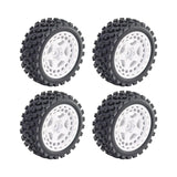 Maxbell 4Pcs RC Car Rubber Tires Good Grip 69mm Diameter Upgrade for 1:18 Car Trucks White