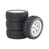 Maxbell 4Pcs RC Car Rubber Tires Good Grip 69mm Diameter Upgrade for 1:18 Car Trucks White