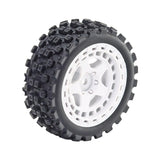 Maxbell 4Pcs RC Car Rubber Tires Good Grip 69mm Diameter Upgrade for 1:18 Car Trucks White
