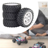 Maxbell 4Pcs RC Car Rubber Tires Good Grip 69mm Diameter Upgrade for 1:18 Car Trucks White