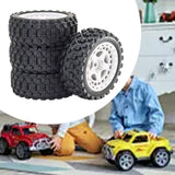 Maxbell 4Pcs RC Car Rubber Tires Good Grip 69mm Diameter Upgrade for 1:18 Car Trucks White
