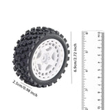 Maxbell 4Pcs RC Car Rubber Tires Good Grip 69mm Diameter Upgrade for 1:18 Car Trucks White