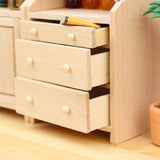 Maxbell 1:12 Dollhouse Cabinet Mini Doll Accessories Decoration for Living Room Home Style A