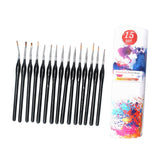 Maxbell 15x Nail Dotting Pen Nail Art Liner Brushes for Long Lines DIY Manicure Home Black