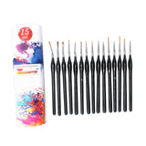 Maxbell 15x Nail Dotting Pen Nail Art Liner Brushes for Long Lines DIY Manicure Home Black