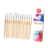 Maxbell 15x Nail Dotting Pen Nail Art Liner Brushes for Long Lines DIY Manicure Home Wood Color