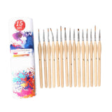 Maxbell 15x Nail Dotting Pen Nail Art Liner Brushes for Long Lines DIY Manicure Home Wood Color