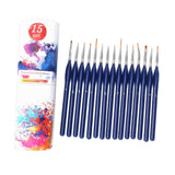 Maxbell 15x Nail Dotting Pen Nail Art Liner Brushes for Long Lines DIY Manicure Home Blue