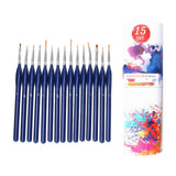 Maxbell 15x Nail Dotting Pen Nail Art Liner Brushes for Long Lines DIY Manicure Home Blue