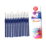 Maxbell 15x Nail Dotting Pen Nail Art Liner Brushes for Long Lines DIY Manicure Home Blue