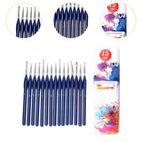 Maxbell 15x Nail Dotting Pen Nail Art Liner Brushes for Long Lines DIY Manicure Home Blue