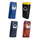 Maxbell Cigar Case with Cutter PU Leather Portable Travel Case for Lovers Father Man