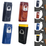 Maxbell Cigar Case with Cutter PU Leather Portable Travel Case for Lovers Father Man