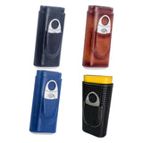 Maxbell Cigar Case with Cutter PU Leather Portable Travel Case for Lovers Father Man