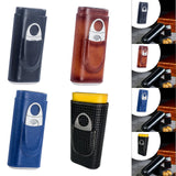 Maxbell Cigar Case with Cutter PU Leather Portable Travel Case for Lovers Father Man
