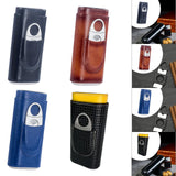 Maxbell Cigar Case with Cutter PU Leather Portable Travel Case for Lovers Father Man
