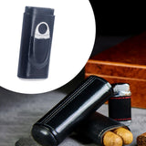 Maxbell Cigar Case with Cutter PU Leather Portable Travel Case for Lovers Father Man