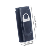 Maxbell Cigar Case with Cutter PU Leather Portable Travel Case for Lovers Father Man