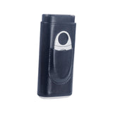 Maxbell Cigar Case with Cutter PU Leather Portable Travel Case for Lovers Father Man