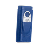 Maxbell Cigar Case with Cutter PU Leather Portable Travel Case for Lovers Father Man
