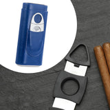 Maxbell Cigar Case with Cutter PU Leather Portable Travel Case for Lovers Father Man