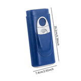 Maxbell Cigar Case with Cutter PU Leather Portable Travel Case for Lovers Father Man