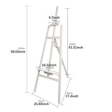 Maxbell Wooden Art Easel Painting Easel for Artist Art Supplies Stand Floor Painting white