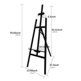 Maxbell Wooden Art Easel Painting Easel for Artist Art Supplies Stand Floor Painting black