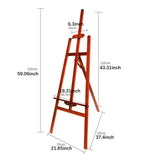 Maxbell Wooden Art Easel Painting Easel for Artist Art Supplies Stand Floor Painting brown