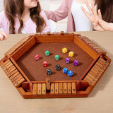 Maxbell Dice Board Game Traditional Family Bar Tabletop with Dices Home Puzzle Game brown