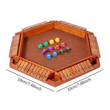Maxbell Dice Board Game Traditional Family Bar Tabletop with Dices Home Puzzle Game brown