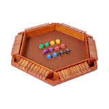 Maxbell Dice Board Game Traditional Family Bar Tabletop with Dices Home Puzzle Game brown
