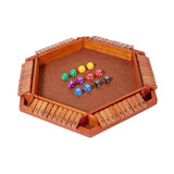 Maxbell Dice Board Game Traditional Family Bar Tabletop with Dices Home Puzzle Game brown