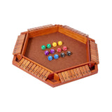 Maxbell Dice Board Game Traditional Family Bar Tabletop with Dices Home Puzzle Game brown