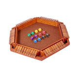 Maxbell Dice Board Game Traditional Family Bar Tabletop with Dices Home Puzzle Game brown