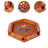 Maxbell Dice Board Game Traditional Family Bar Tabletop with Dices Home Puzzle Game brown