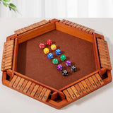 Maxbell Dice Board Game Traditional Family Bar Tabletop with Dices Home Puzzle Game brown