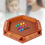 Maxbell Dice Board Game Traditional Family Bar Tabletop with Dices Home Puzzle Game brown