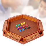 Maxbell Dice Board Game Traditional Family Bar Tabletop with Dices Home Puzzle Game brown