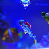 Maxbell Miniature Diver Action Figure Simulation for Aquarium Fish Tank Favors Blue
