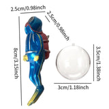 Maxbell Miniature Diver Action Figure Simulation for Aquarium Fish Tank Favors Blue