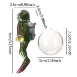 Maxbell Miniature Diver Action Figure Simulation for Aquarium Fish Tank Favors Green